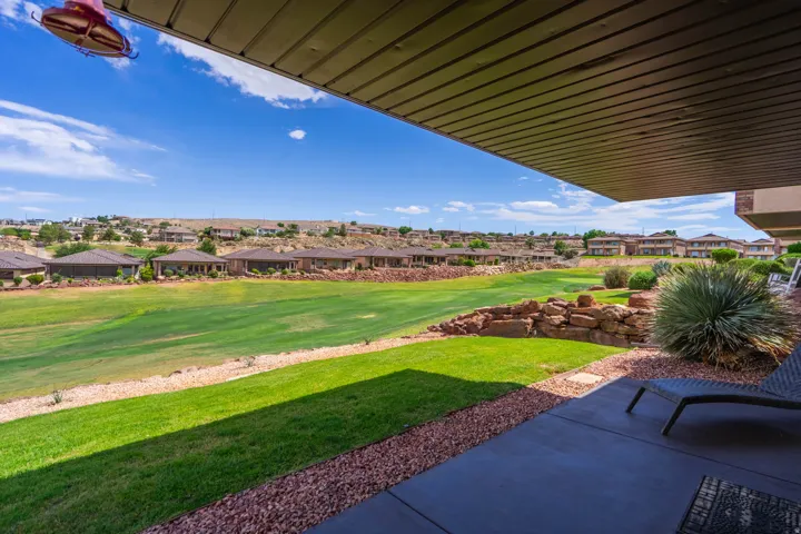 Golf course view from lower covered patio