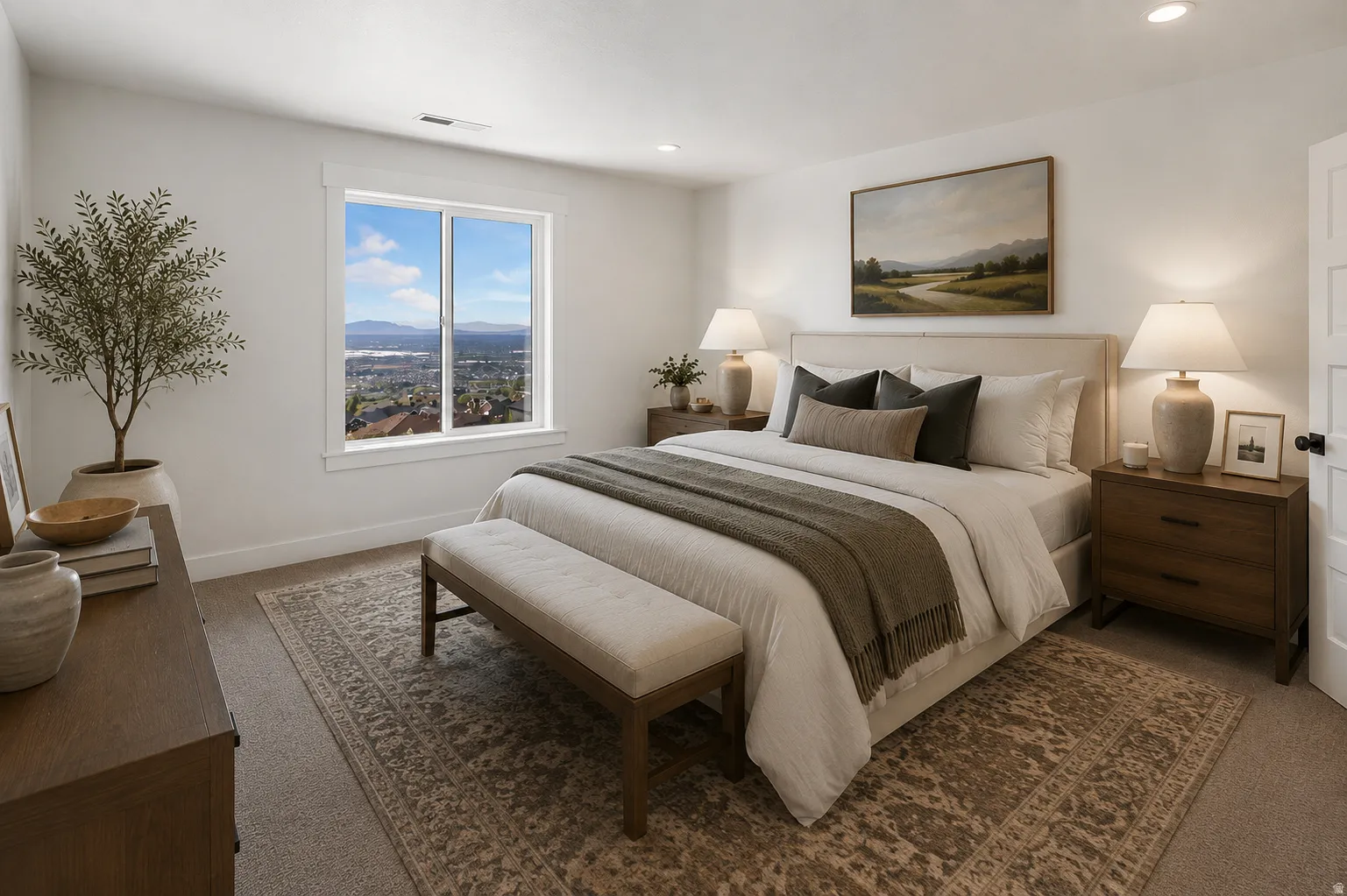 Staged bedroom.