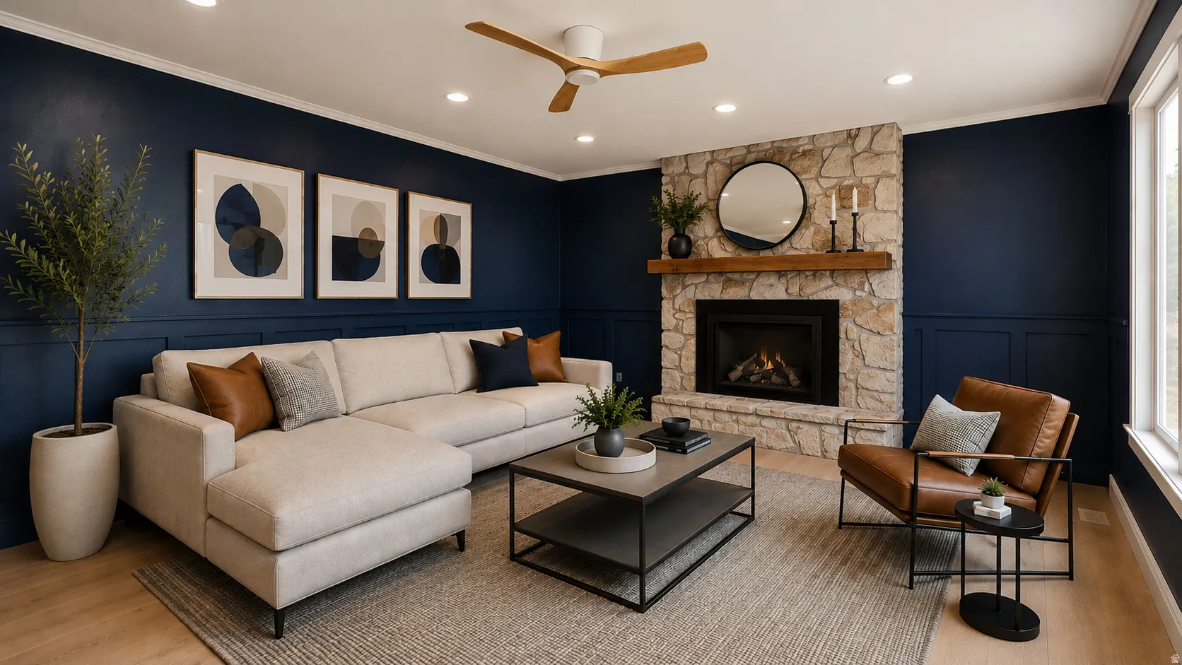 Virtually Staged Living Room