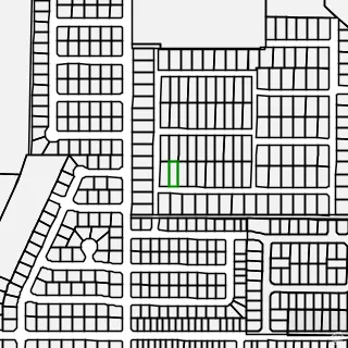 Plat Map. Illustrating the configuration of lots within a defined area, with the property highlighted in green
