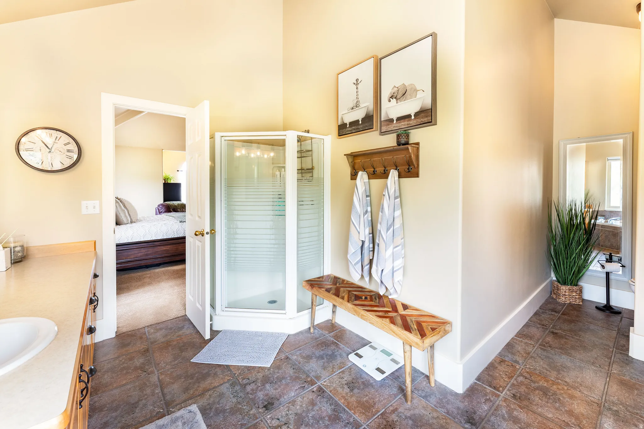 Master Bathroom featuring a corner shower enclosure