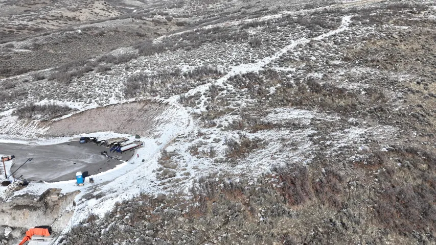 View of snowy aerial view