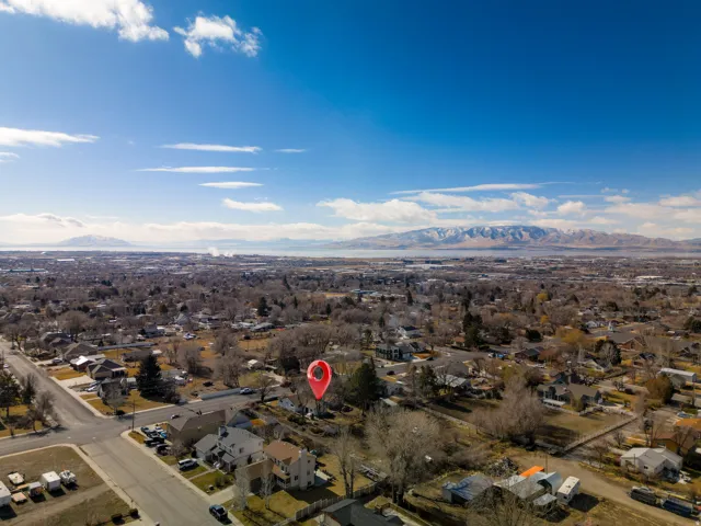 Aerial perspective highlighting the property's location within a residential area