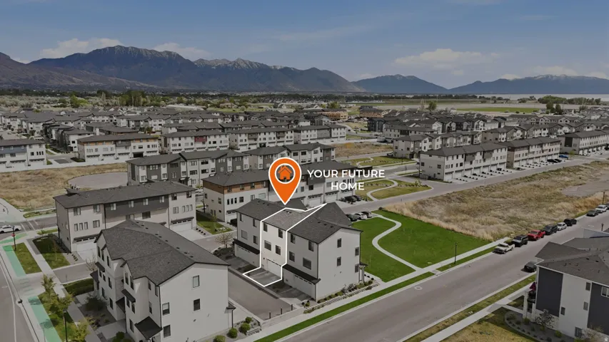 Modern townhome community featuring a contemporary architectural style