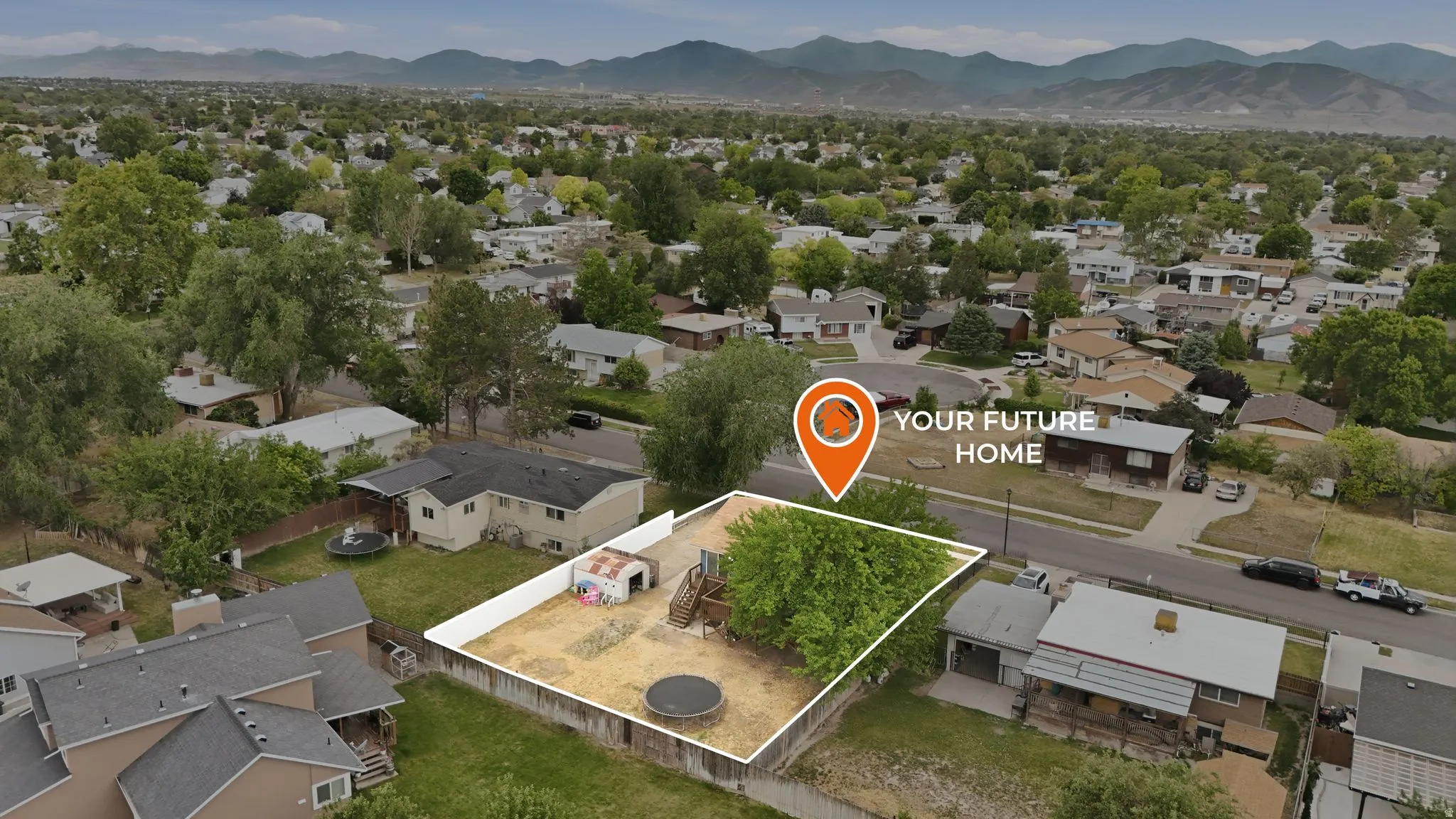 Expansive lot featuring mature trees and a residential street frontage