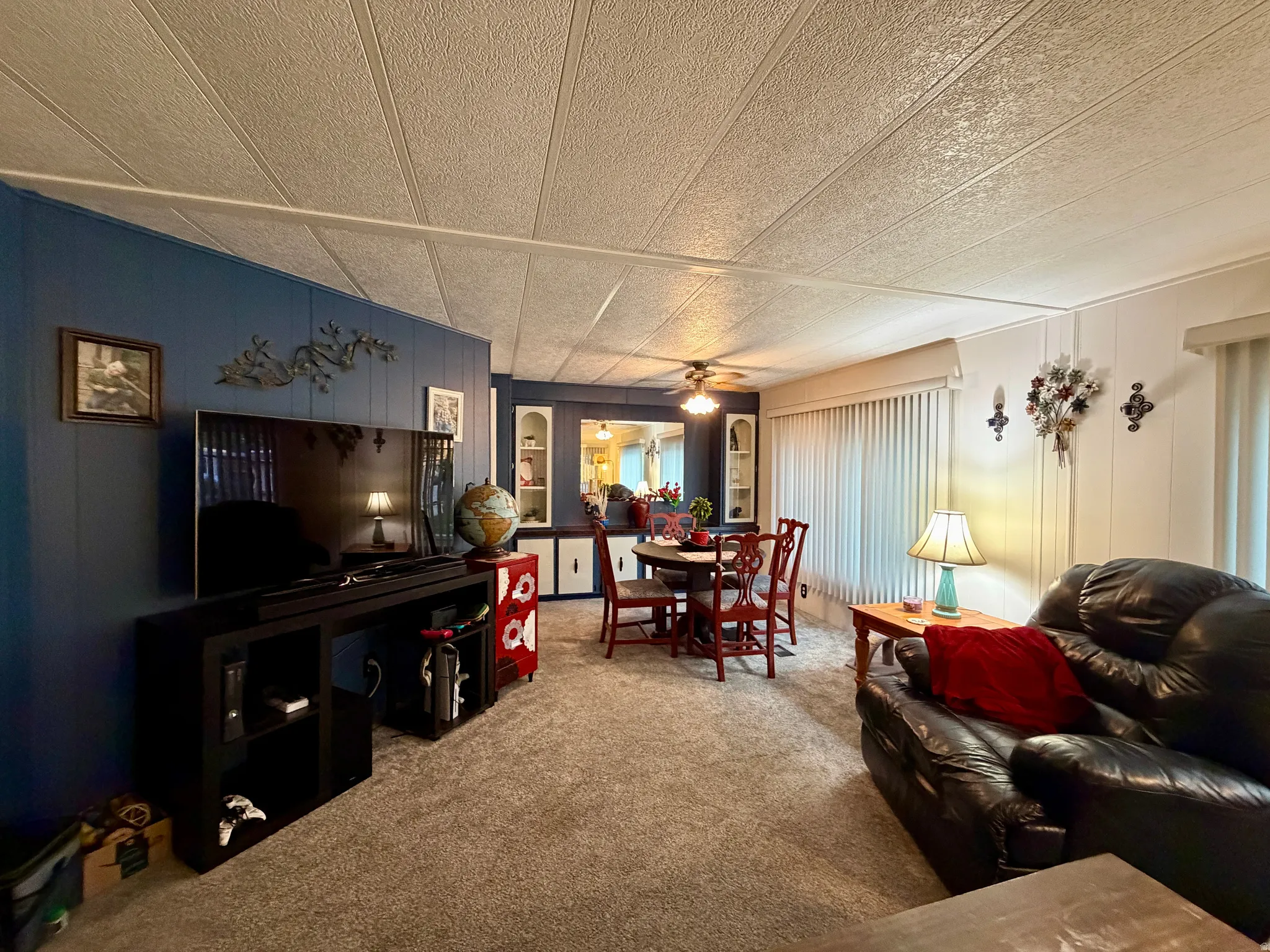 Open-concept living and dining area