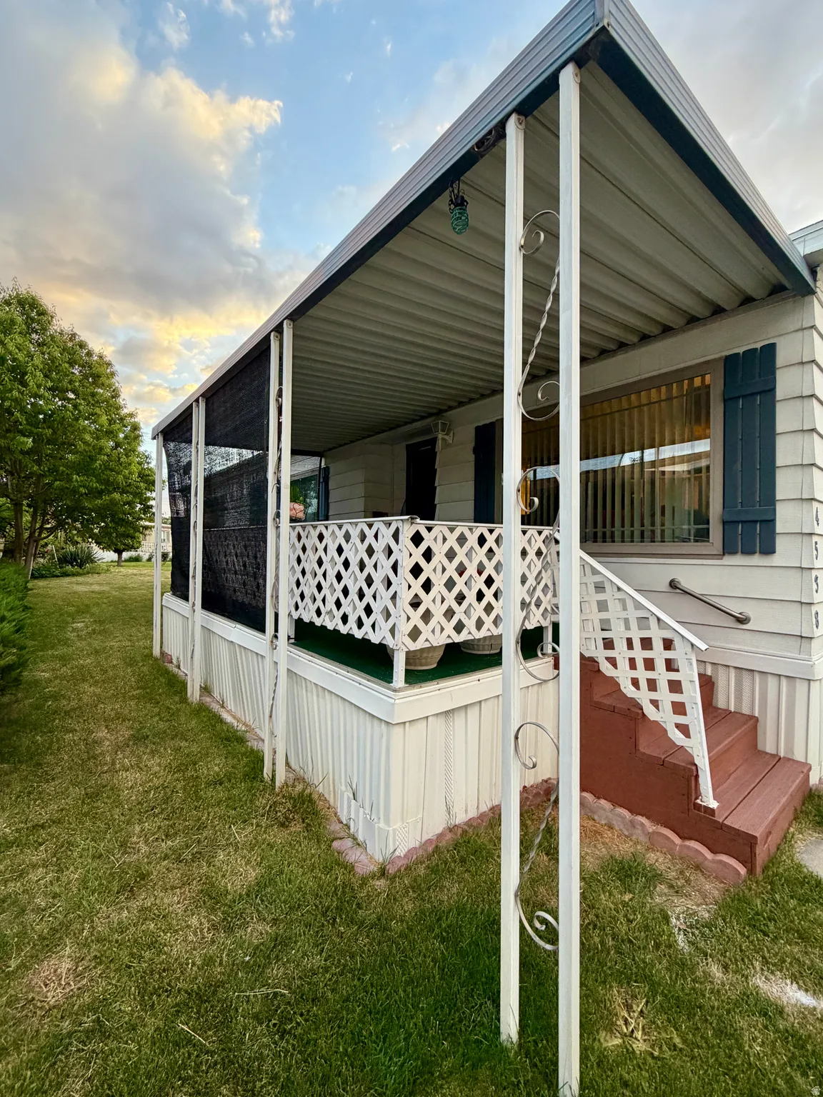 covered porch area south side of home
