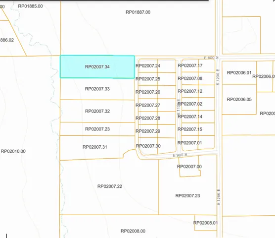 Plat Map. Illustrating property divisions and identifying specific parcels with corresponding numbers