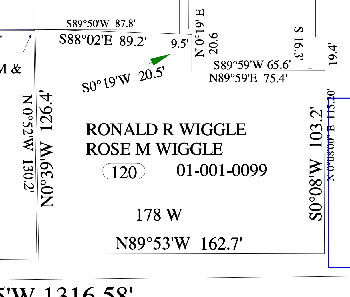 Survey Plat. Detailing property boundaries and owner details