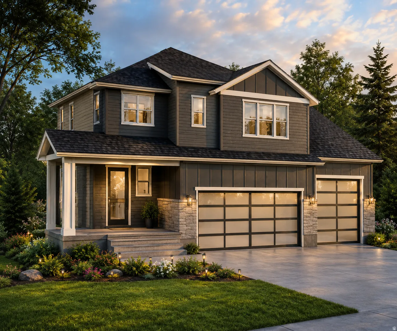 Rendering - Photos and renderings are for visual representation only. Actual colors, finishes, features, and specifications may vary. Landscaping shown is not included and images should not be relied upon as an exact depiction of the completed home.