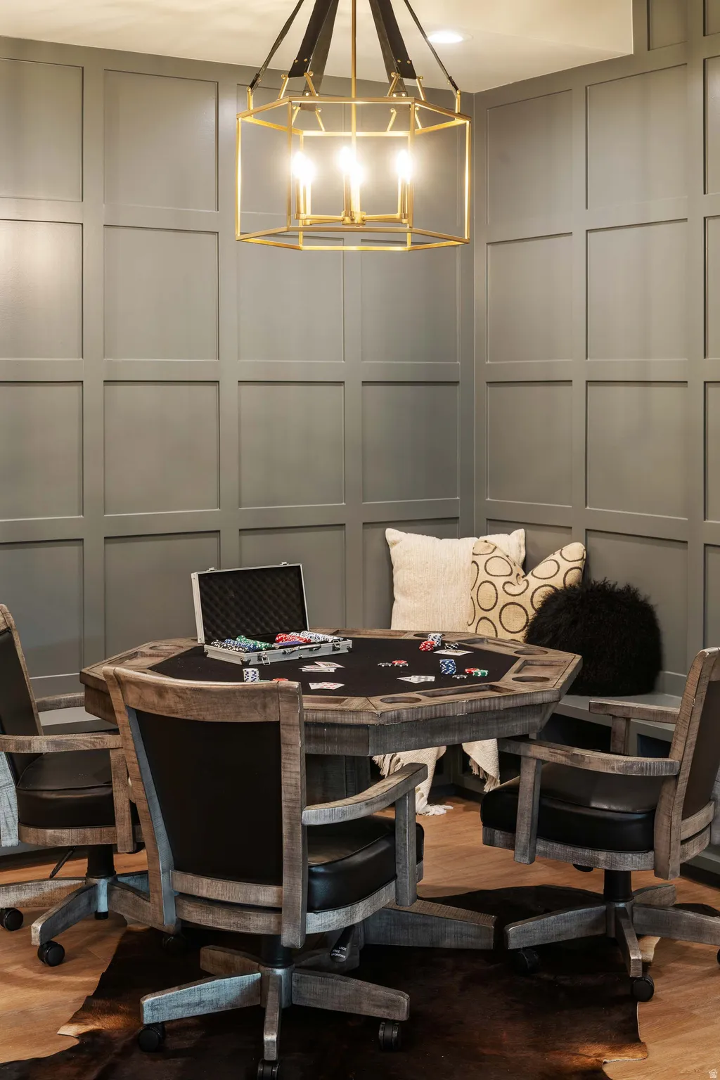 Accent wall with paneling detail
