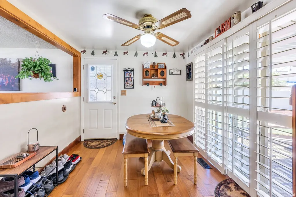 Hardwood-style flooring throughout
