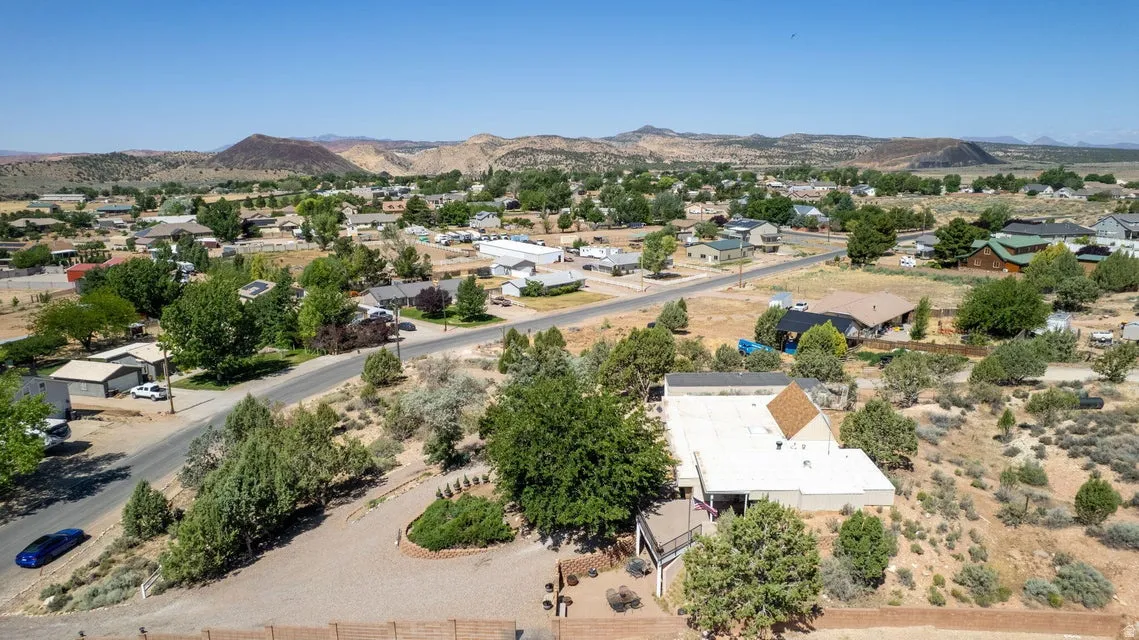 Expansive aerial perspective showcasing the property's elevated position