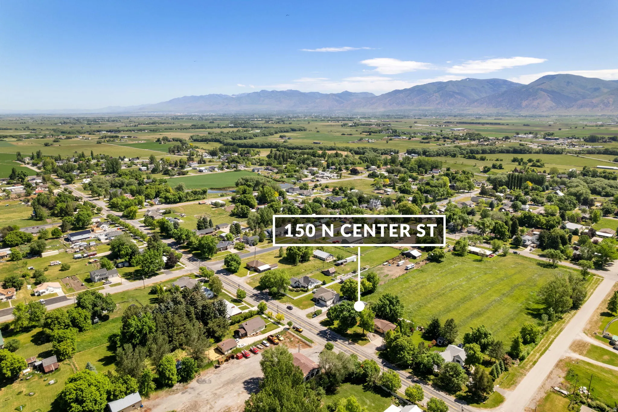 Expansive aerial showcasing a residential area with varied housing styles