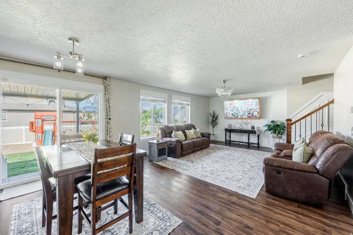 Wood-finish flooring throughout the main level