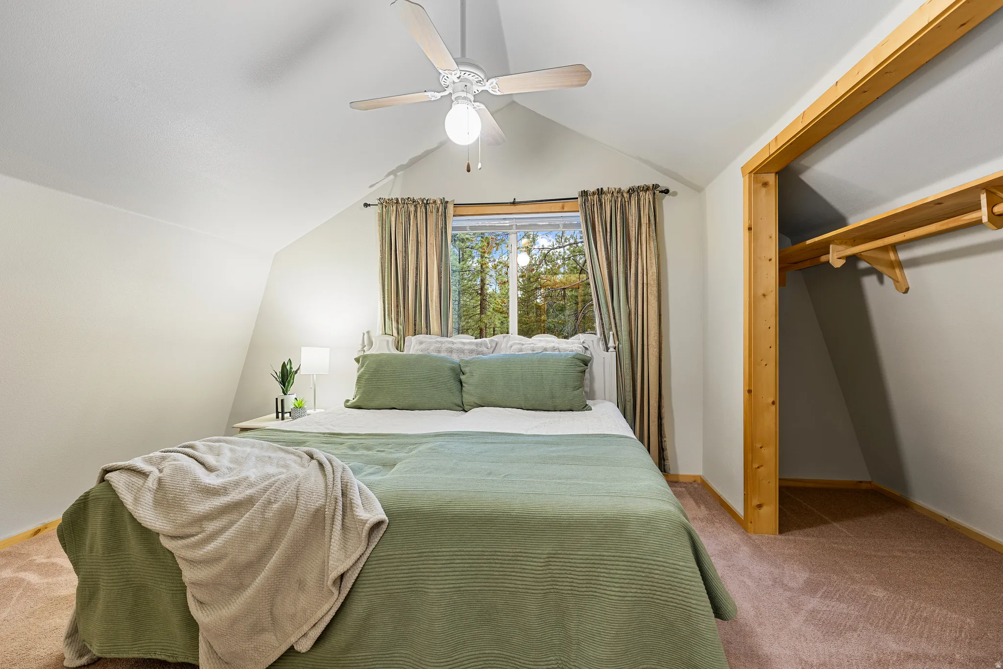 Upstairs Bedroom Under Vaulted Ceilings