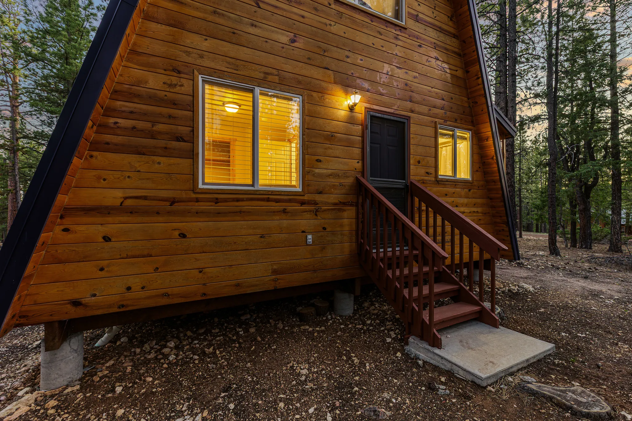 Golden Hour Lights Up the Cabin
