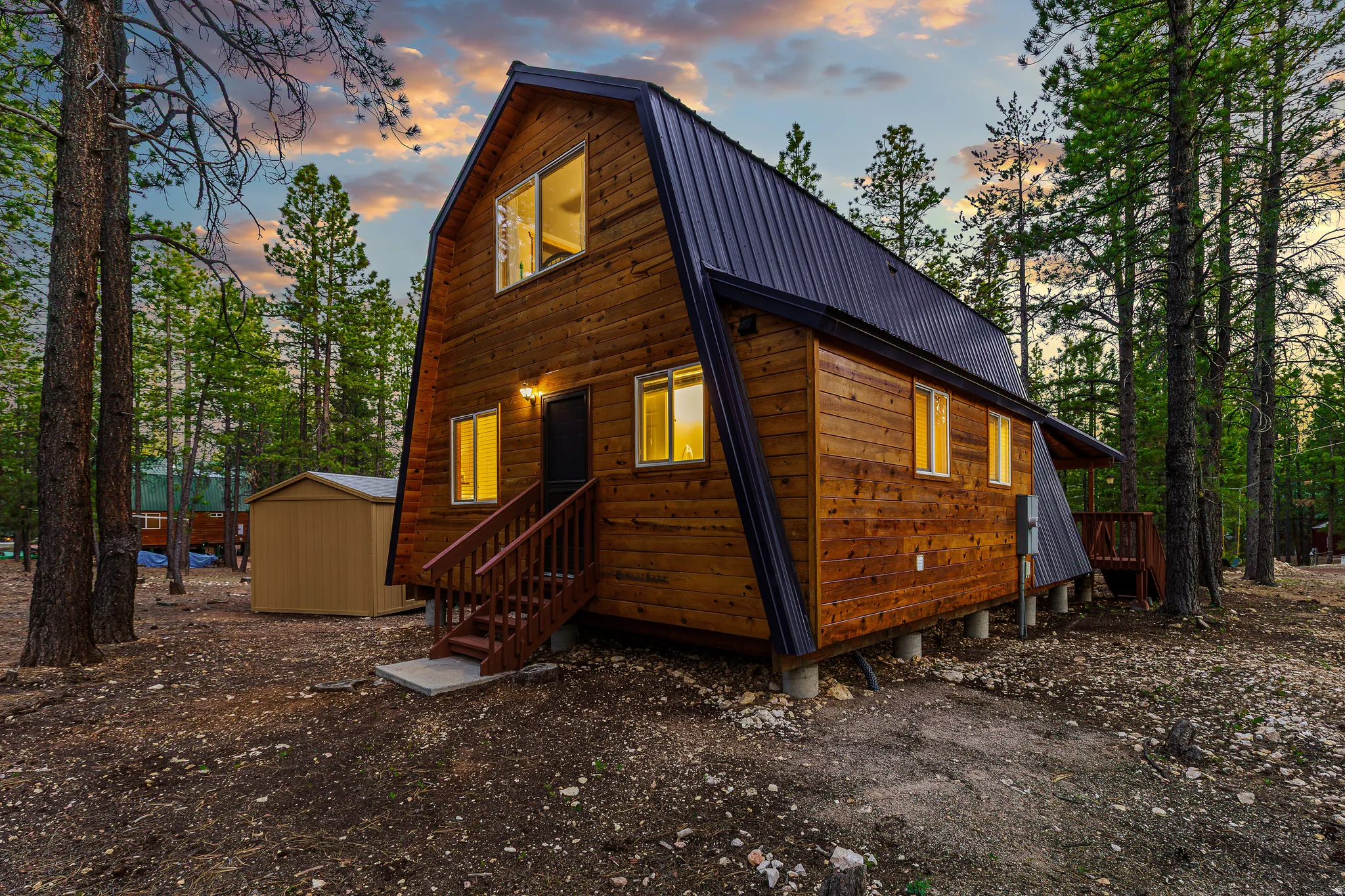 Sunset Sky Above the Cabin