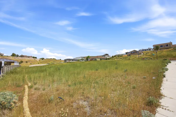 Expansive undeveloped lot featuring natural groundcover and a clear sky