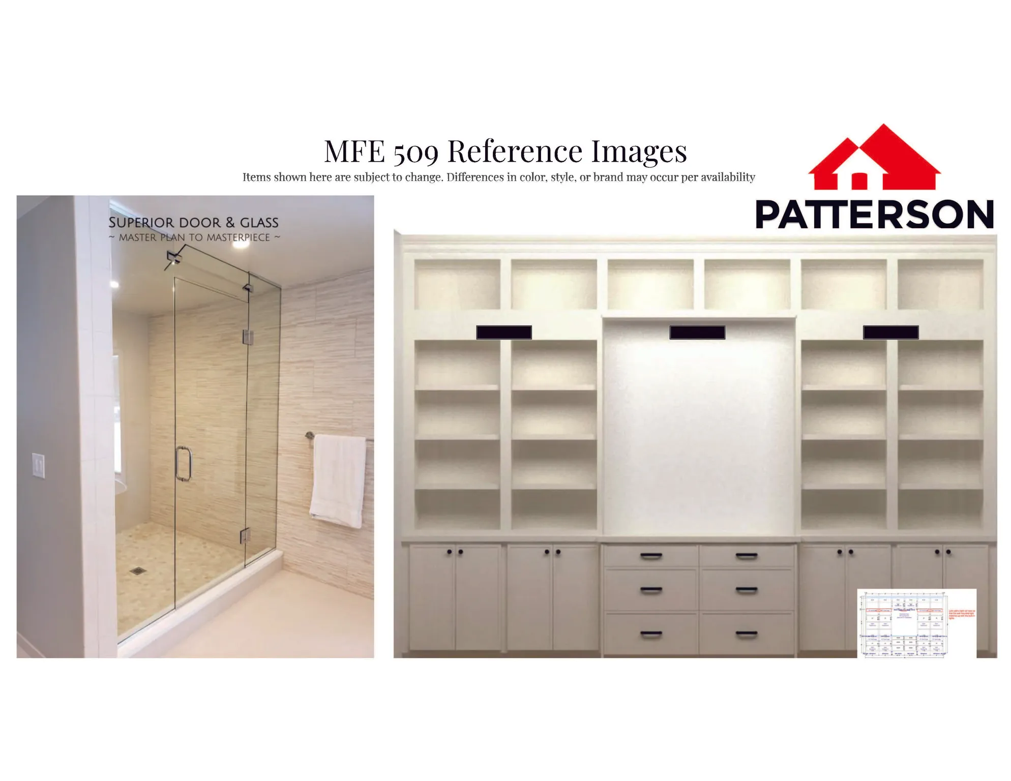 Marketing Material, MFE 509 Reference Images. Illustrating property features and design elements