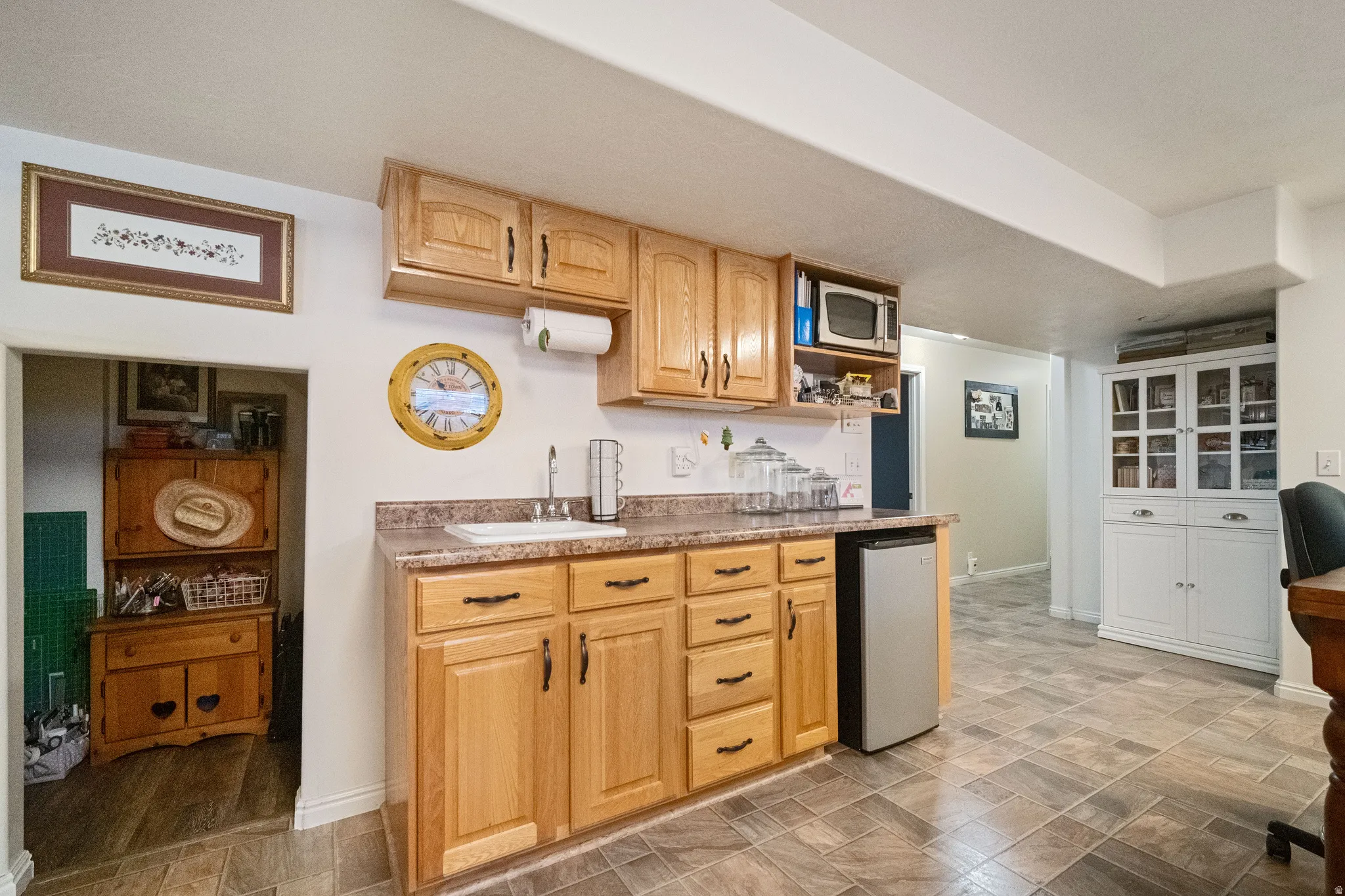 Wet bar in basement.
