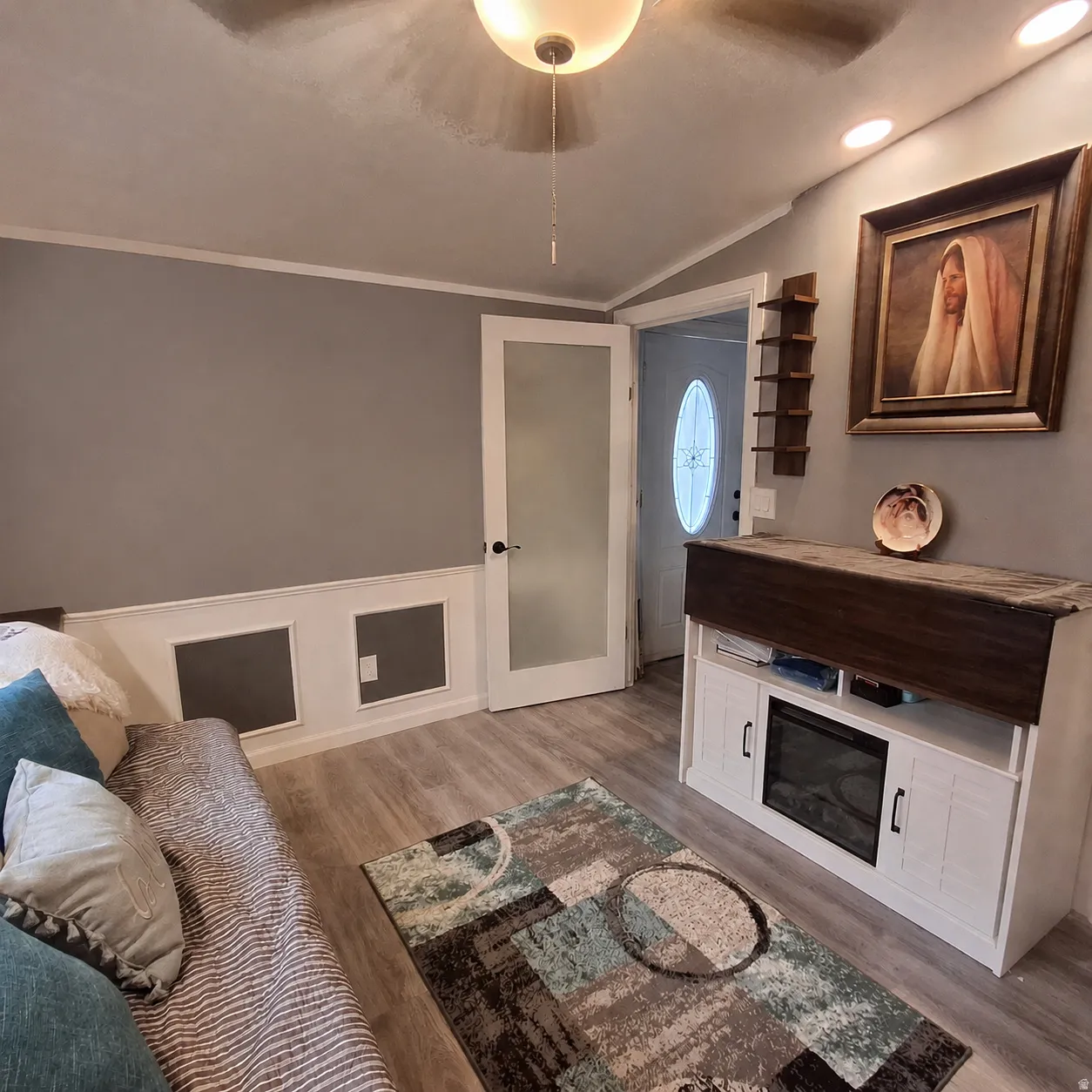 Light wood-finish flooring throughout