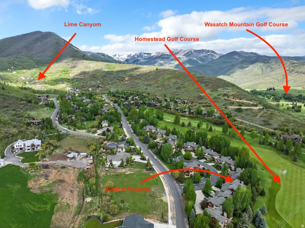 Aerial perspective showcasing Lime Canyon and the two neighboring Golf Courses