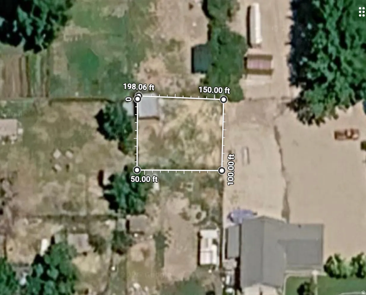 Property Survey. Displaying the perimeter and dimensions of the property