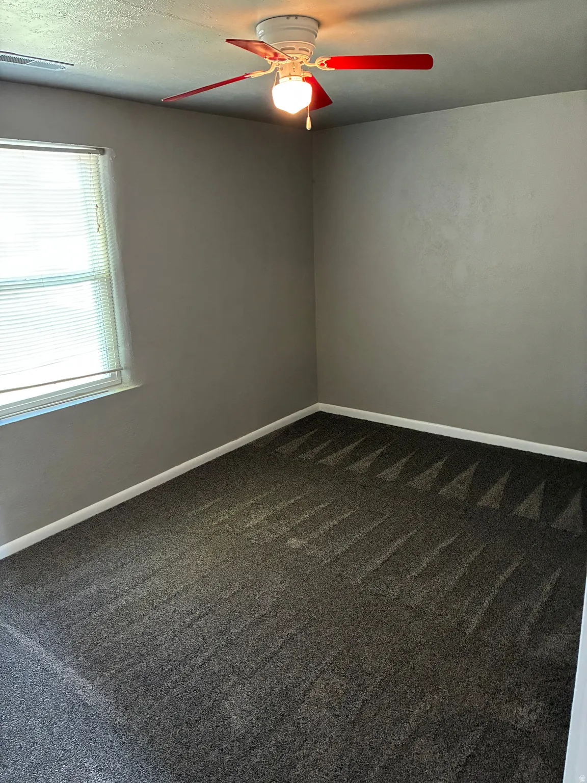 Gray wall paint throughout the room