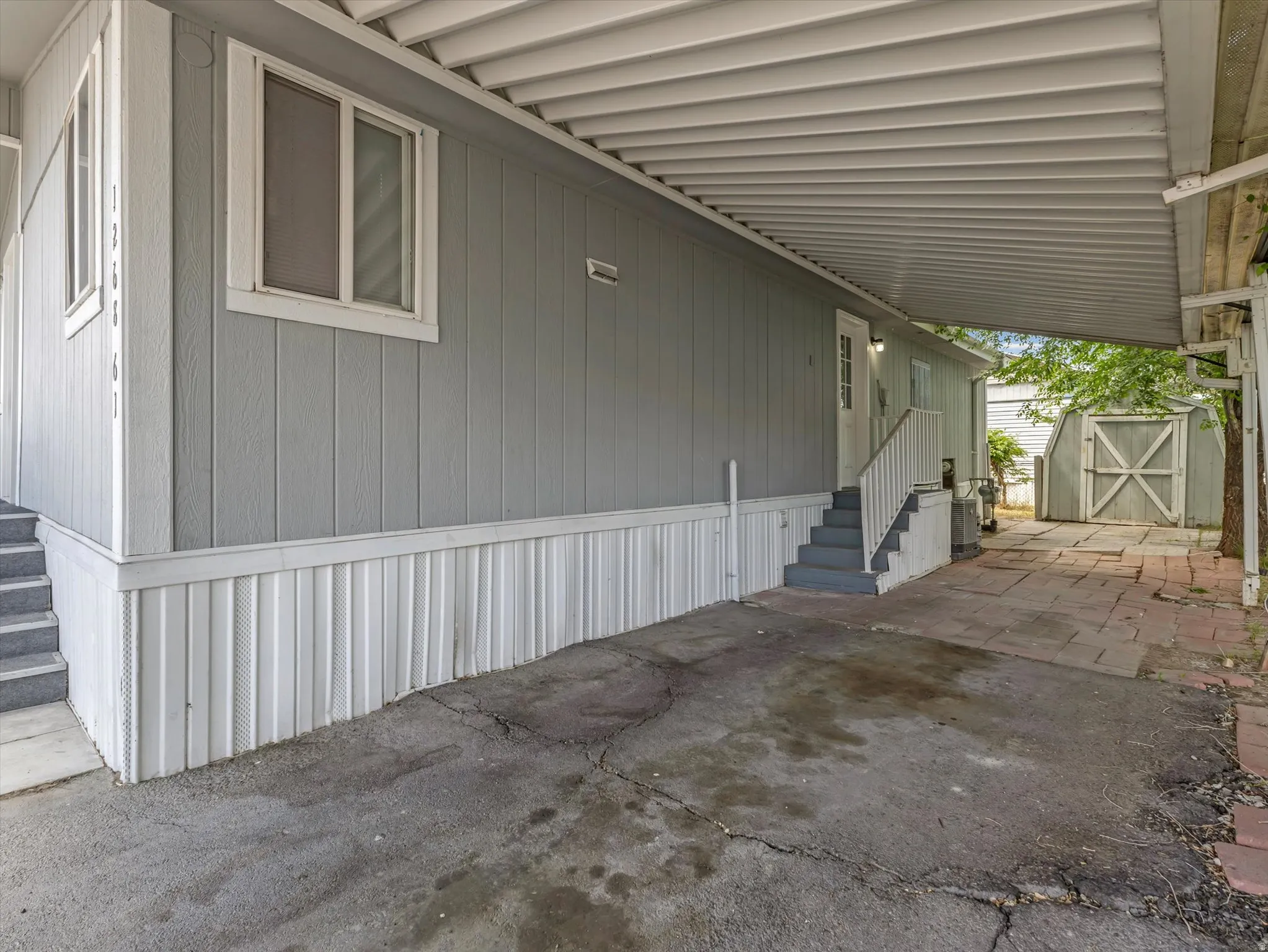 Covered carport space with direct entry