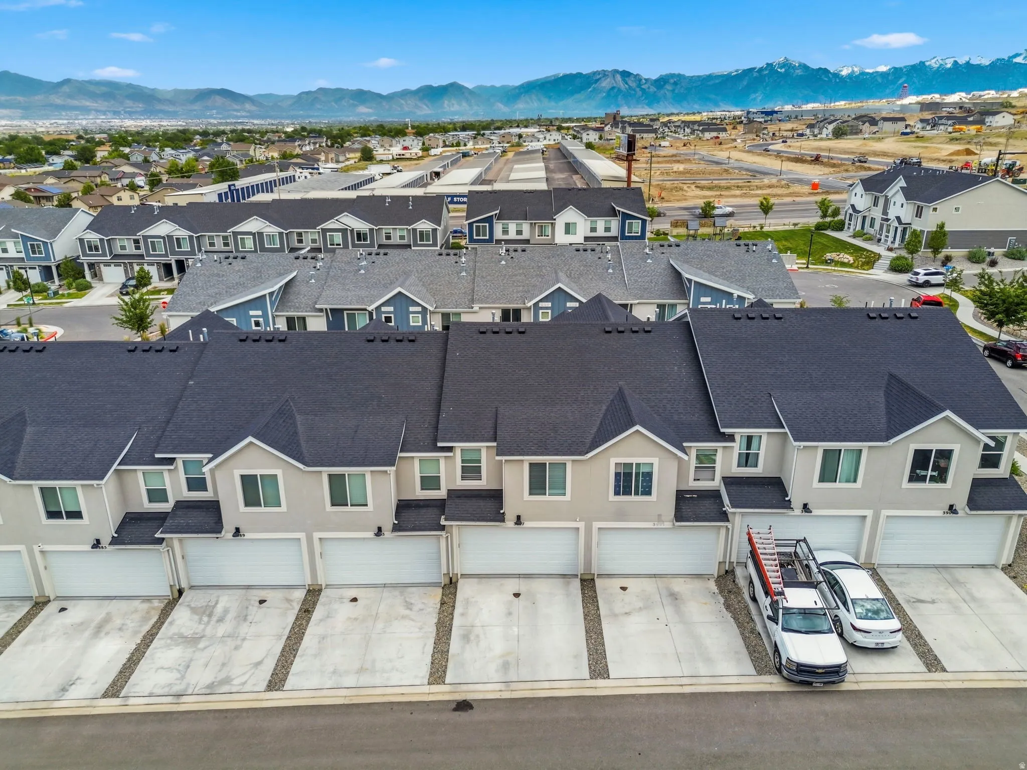 Aerial view of garage