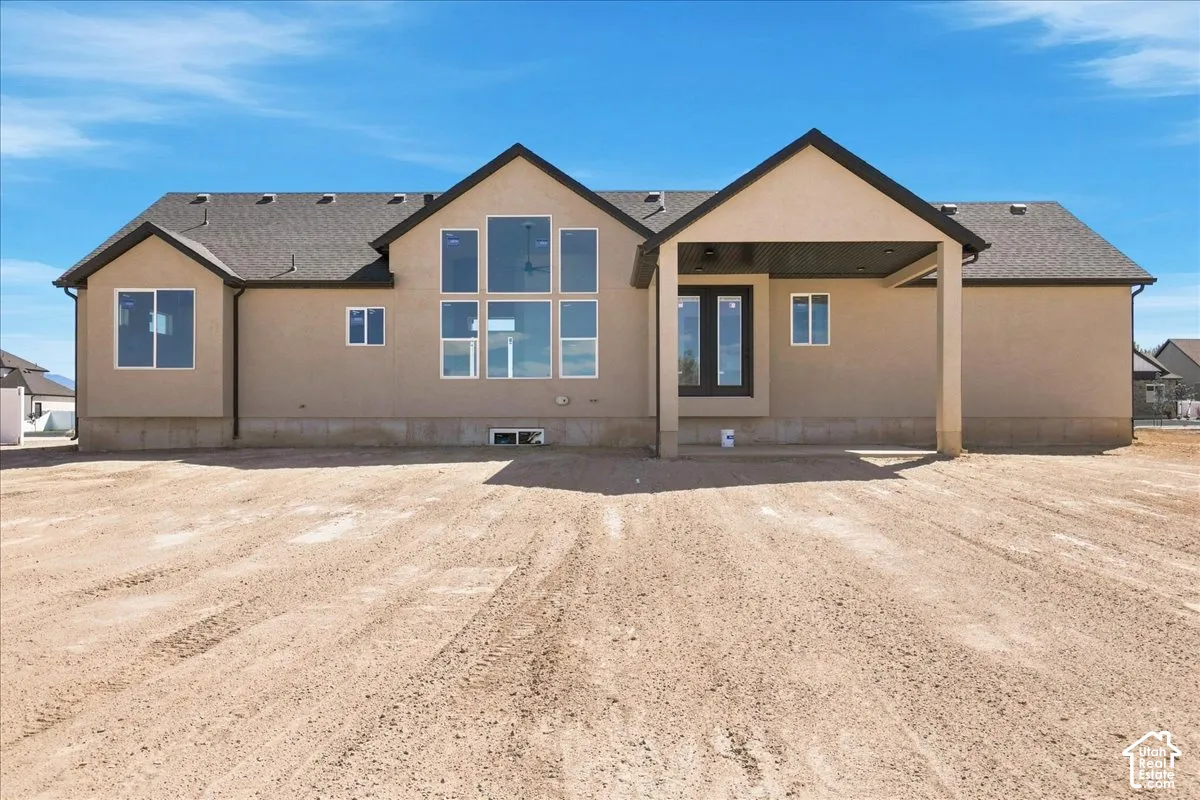 Backyard. Covered patio. .50 acre lot