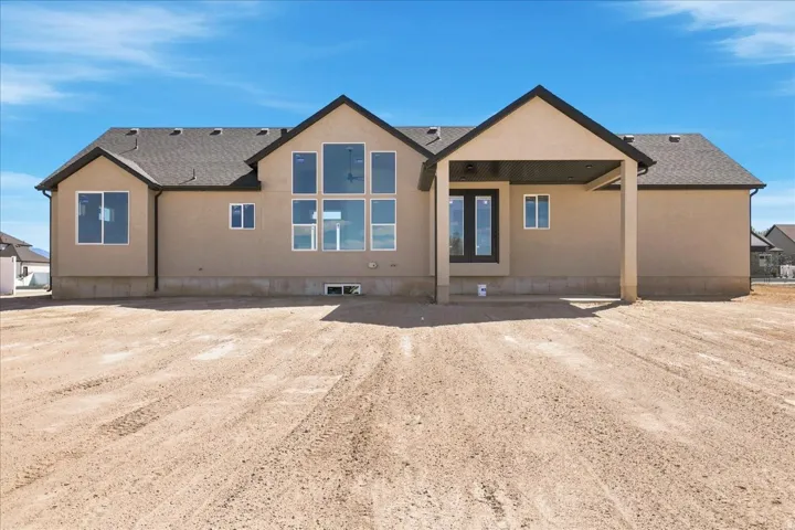 Backyard. Covered patio. .50 acre lot