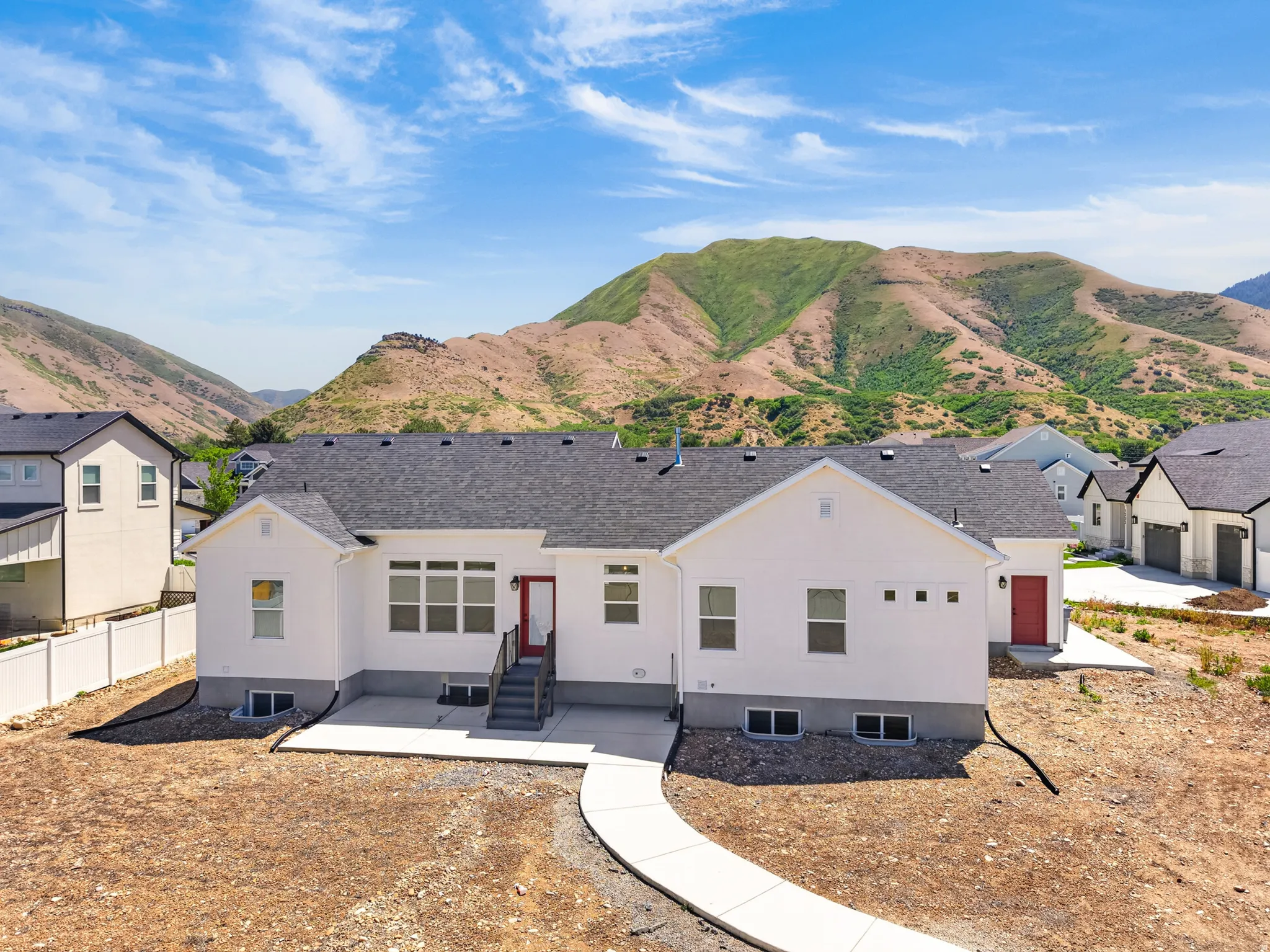 Closer view of the back of the house