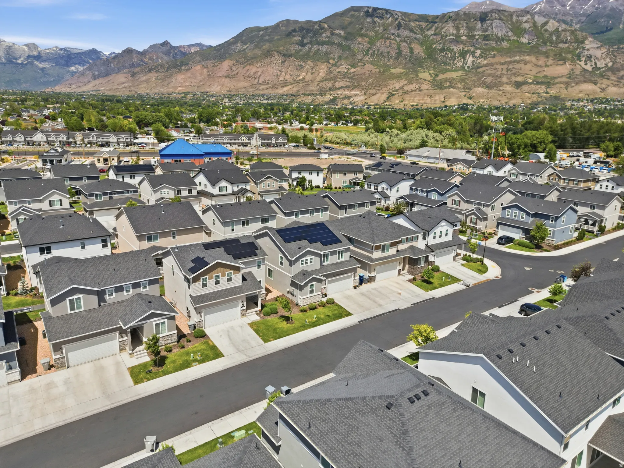 Residential community with diverse architectural styles