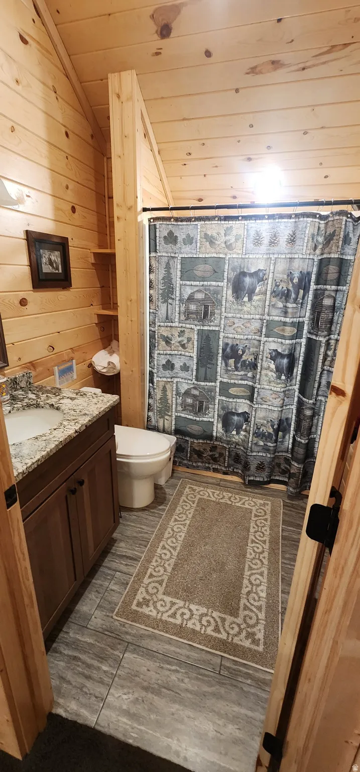Tongue and groove wood paneling throughout