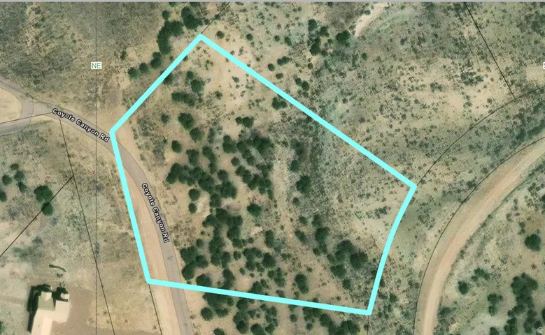 Aerial Map. Outlining the property boundaries and surrounding land features