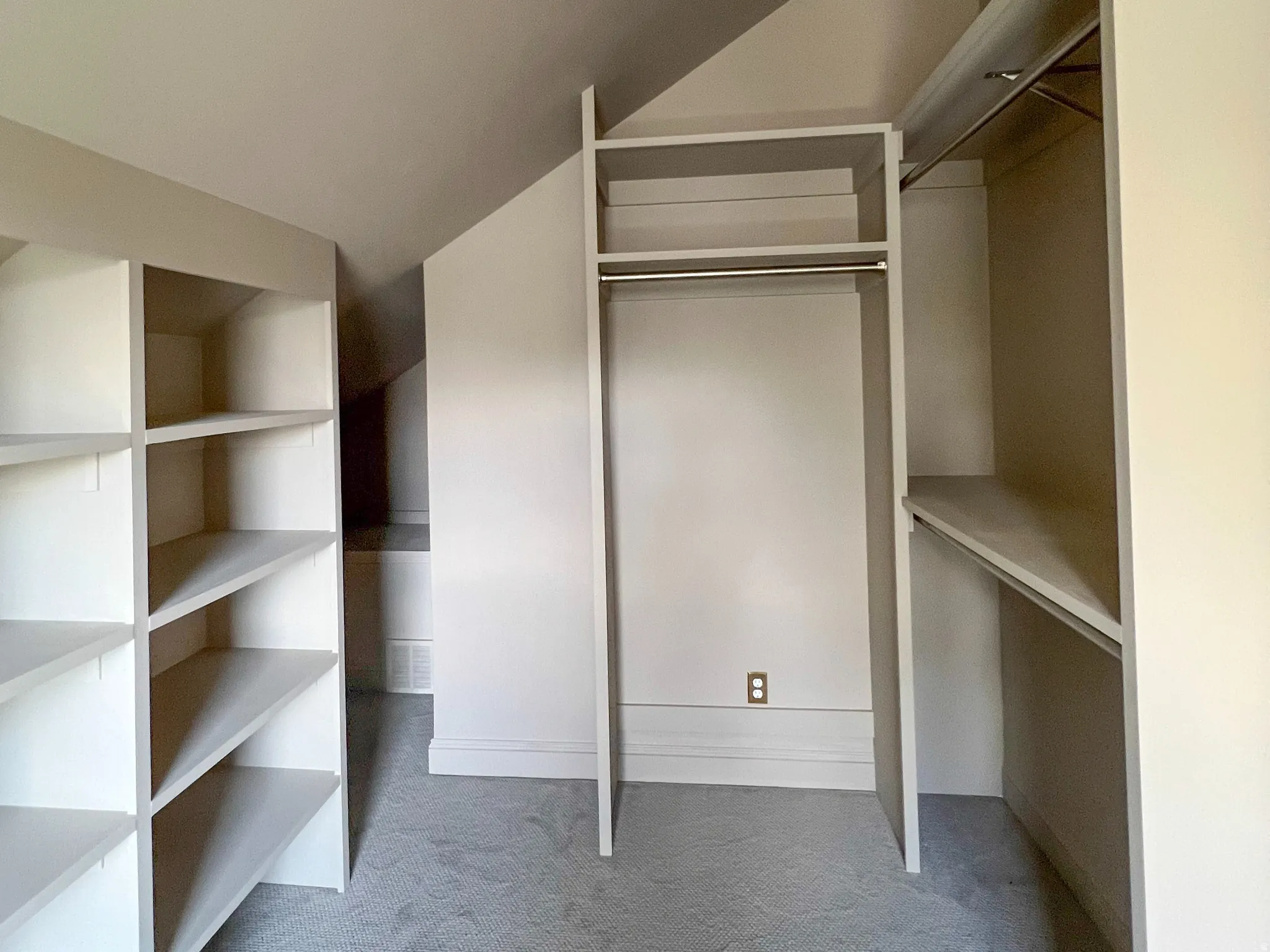 Built-in custom shelving and hanging storage systems
