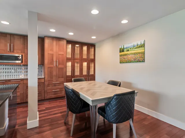 Dining area with extra cabinetry.