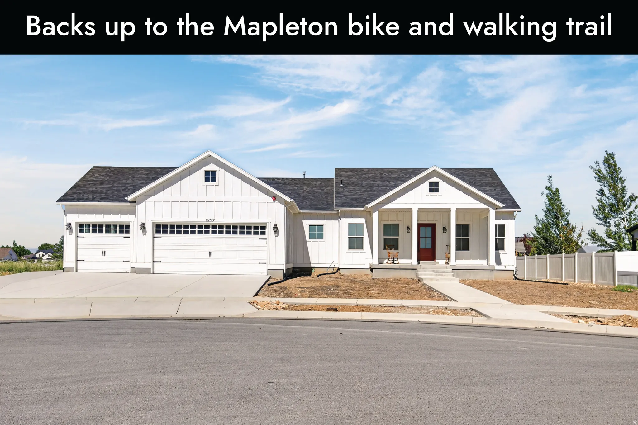Beautiful new home located on the Mapleton bike and walking path
