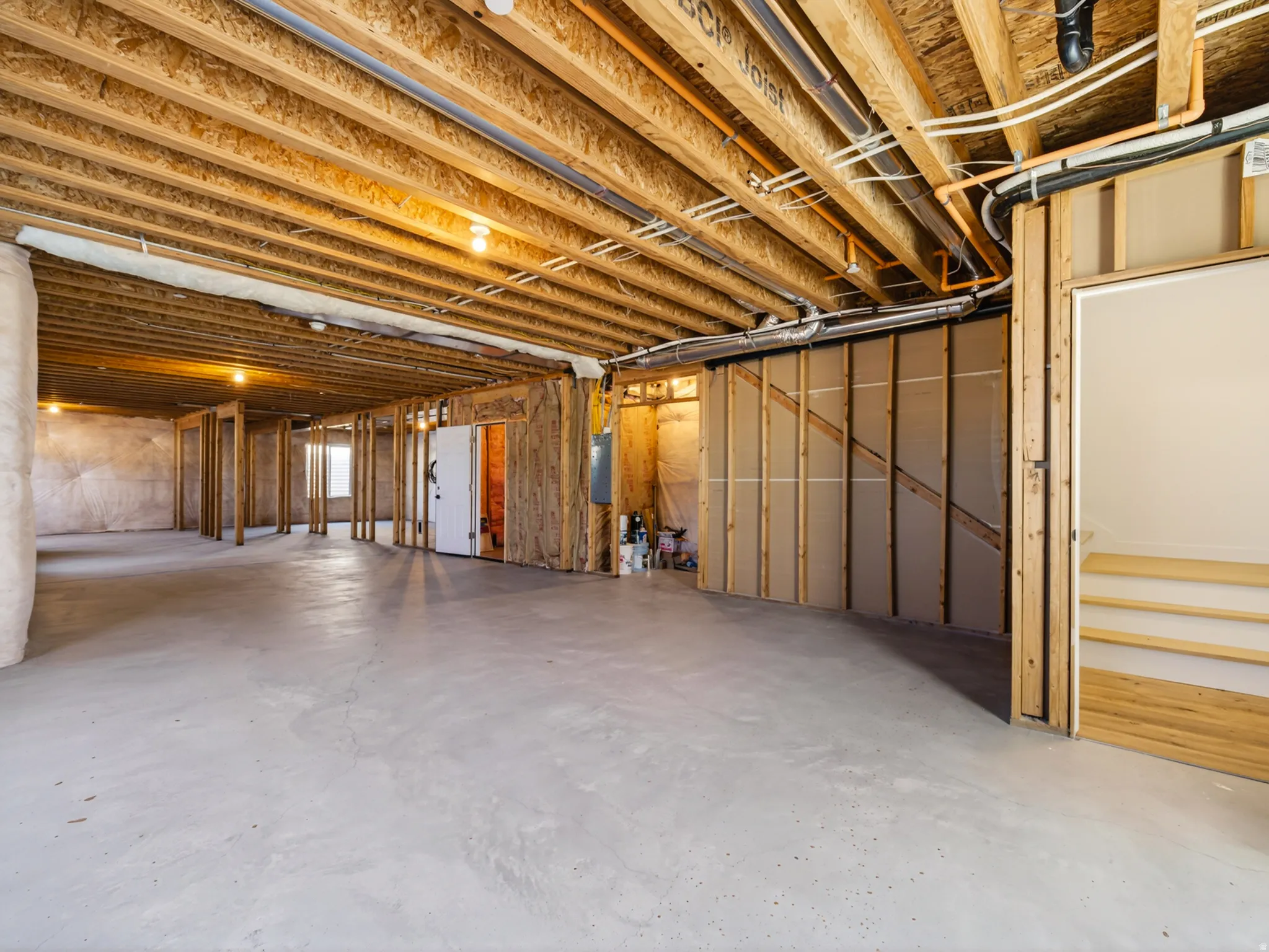 Unfinished basement provides lots of opportunities