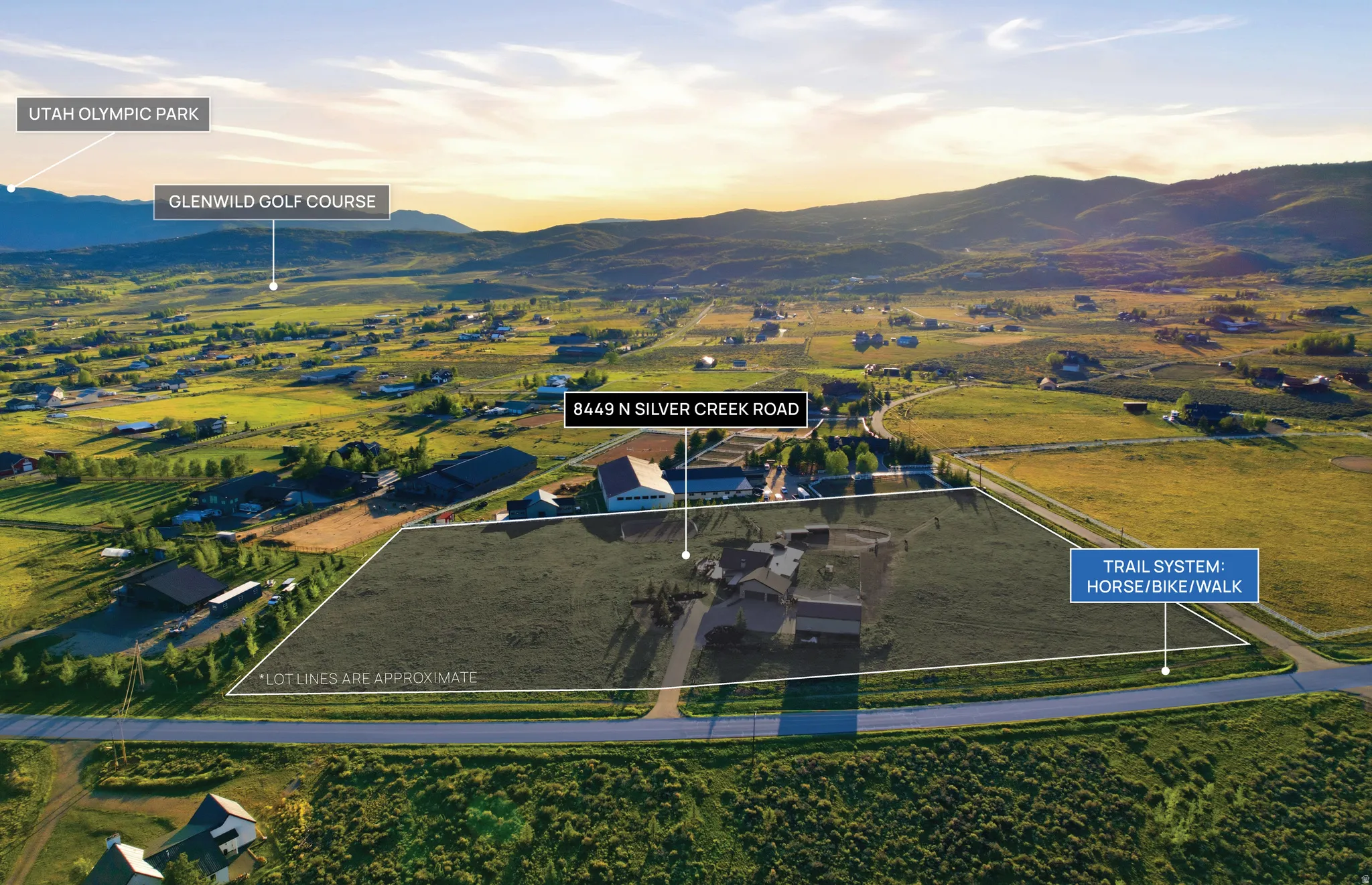Expansive property featuring a residence, outbuildings, and direct access to a multi-use trail system