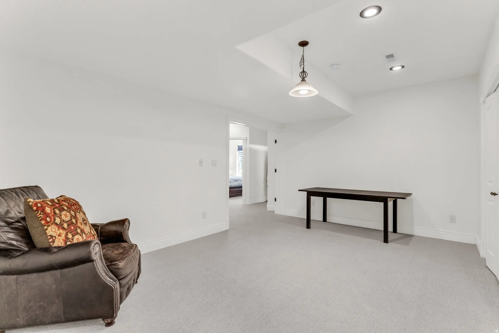 Fully finished basement living room.