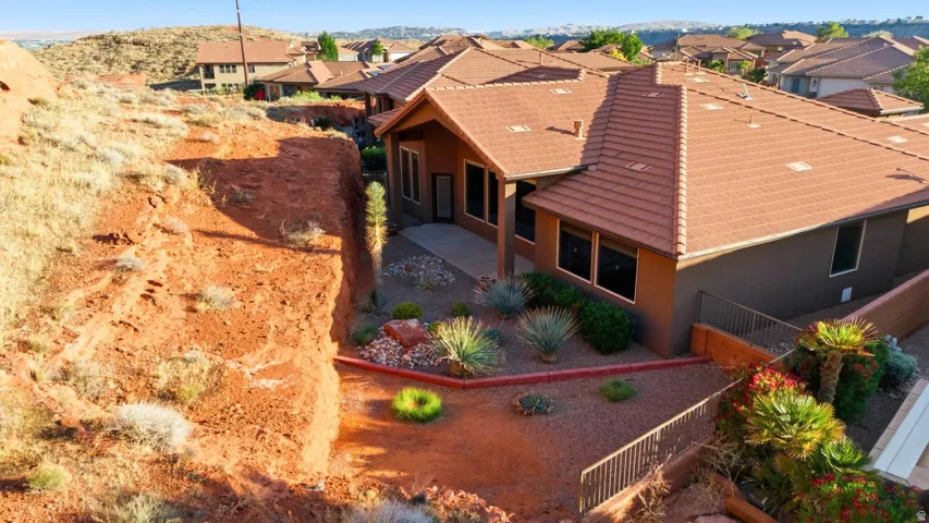 Terracotta tile roof with multiple gables