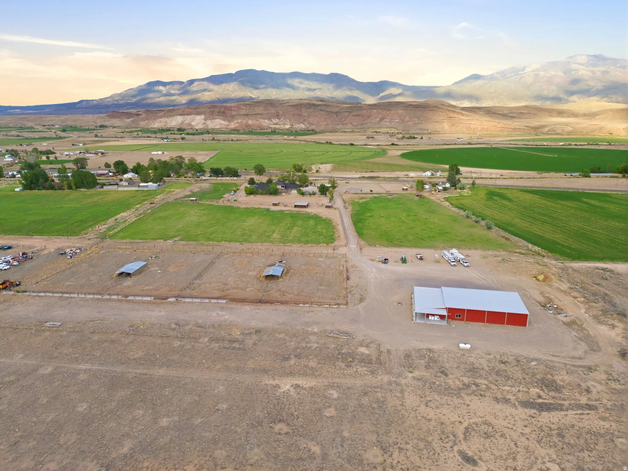 Detached ADU & Ranch Support Building, Turn Out Pens with Bar A Water, Concrete Ditch 13 “A” shares of Clear Creek Irrigation, Pastures, ditch irrigated by 13 “A” shares of Clear Creek Irrigation, Pastures Each Have 3 Sided Shelters