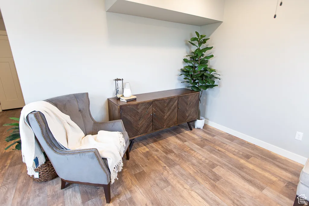 Wood-finish flooring throughout
