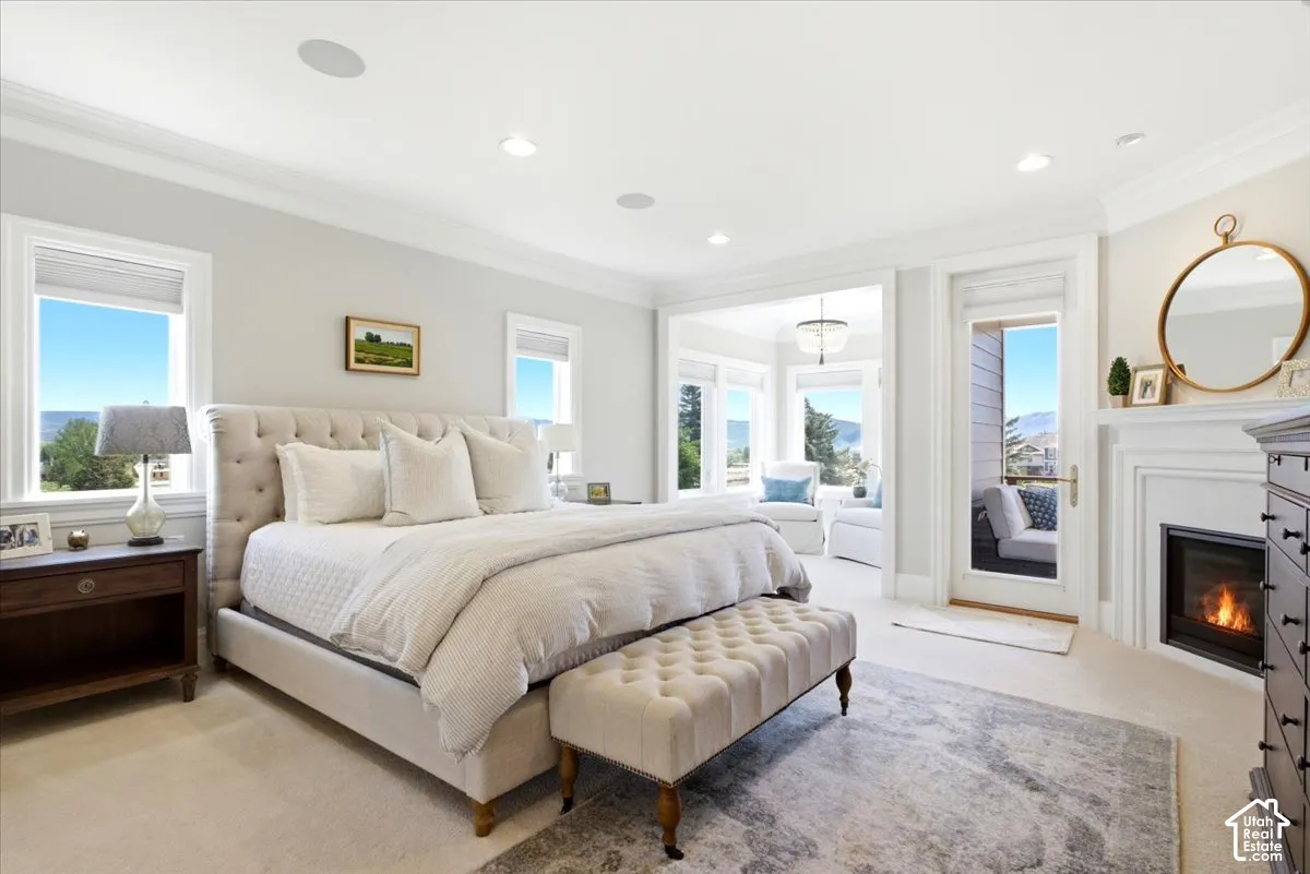 Master Bedroom Featuring a Fireplace