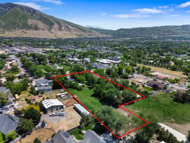 Expansive land parcel featuring a generous grassy area and mature trees