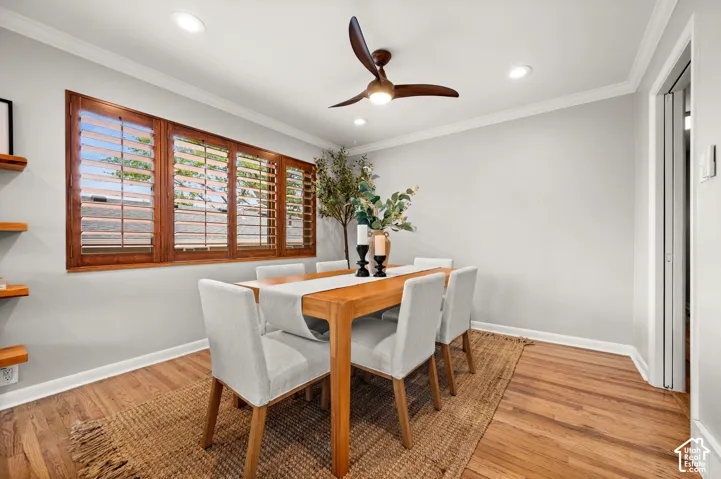 Hardwood-finish flooring with baseboard trim