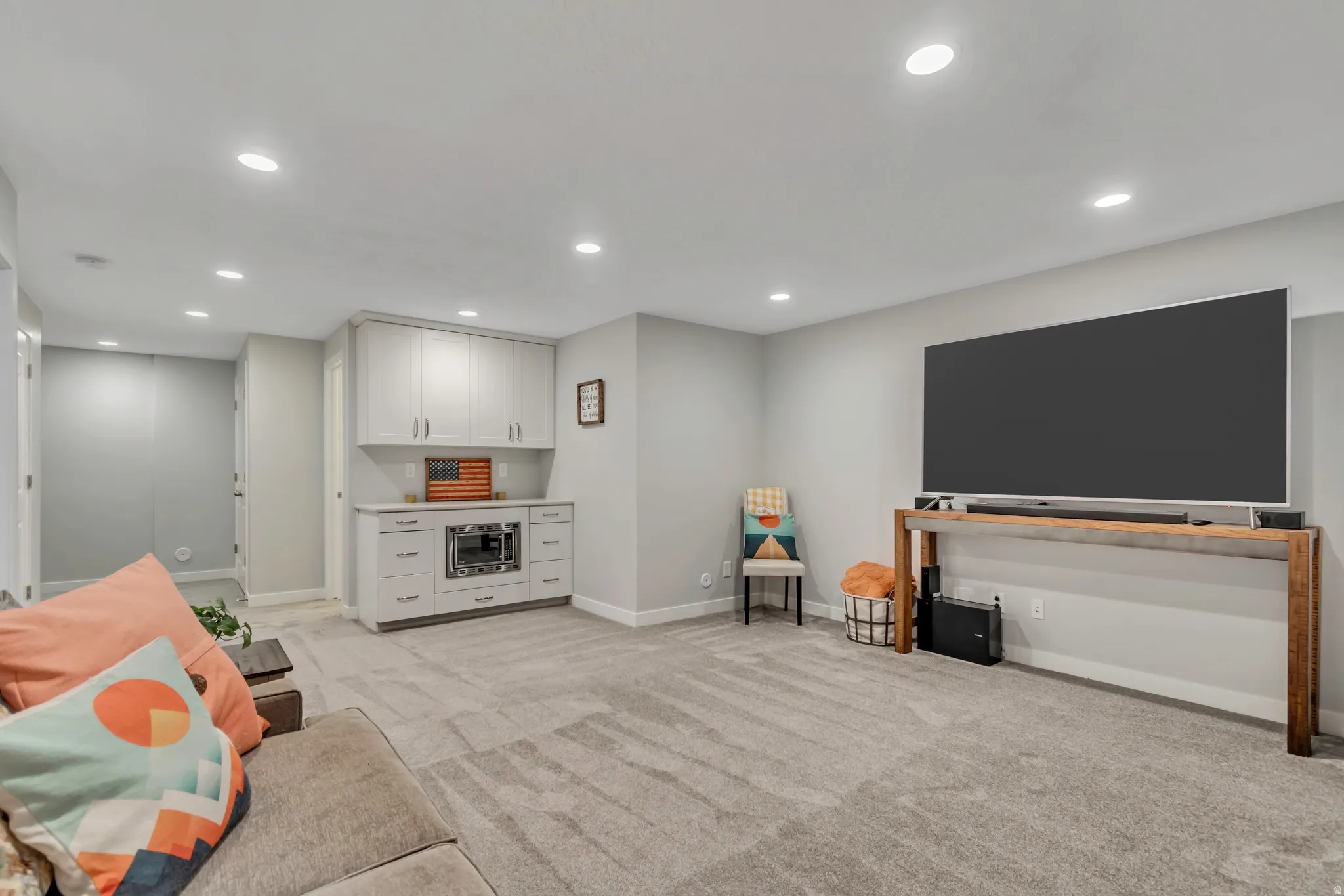 Roomy space to accommodate a playroom, a movie room, or a gaming room.